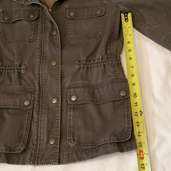 J. Crew Jacket cinch waist olive green color size xs - Picture 7 of 11